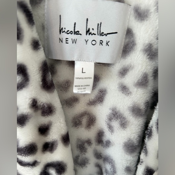 Robe slippers throw leopard faux fur size L matching set - Picture 10 of 14